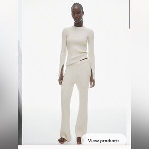 H&M Flare Rib Knit Pants and Top Size Small